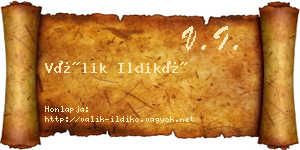 Válik Ildikó névjegykártya
