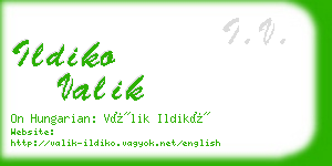 ildiko valik business card